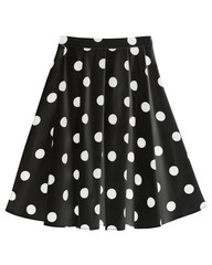 Wall Mural - Black silk satin dotted skirt isolated on white