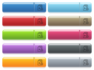 Wall Mural - Playlist settings icons on color glossy, rectangular menu button