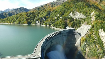 Canvas Print - Kurobe Dam and rainbow