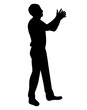 © zolotons - Vector, isolated, silhouette man applauding
