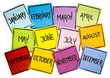 © MarekPhotoDesign.com - set of twelve months on sticky notes