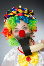 Funny Clown In Comical Concept
