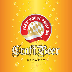 Wall Mural - Brew House Premium Craft Beer red logo icon