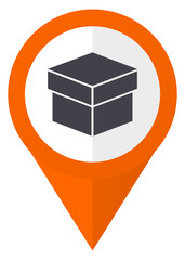 Fototapete - Box orange pointer vector icon in eps 10 isolated on white background.