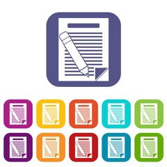 Poster - Paper and pencil icons set