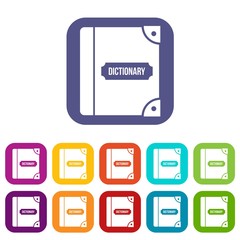 Poster - English dictionary icons set