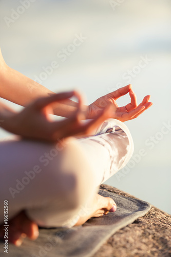 yoga woman meditating outdoors