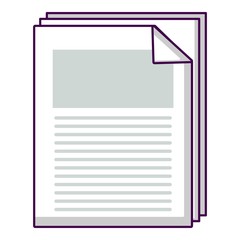 Poster - Files documents icon, cartoon style