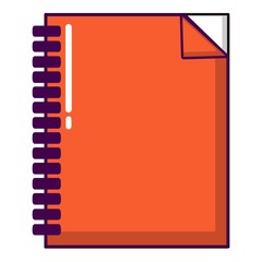 Poster - Red notebook icon, cartoon style