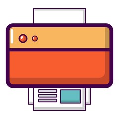 Poster - Printer icon, cartoon style