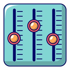 Poster - Sound mixer control icon, cartoon style