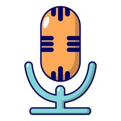 Poster - Studio microphone icon, cartoon style