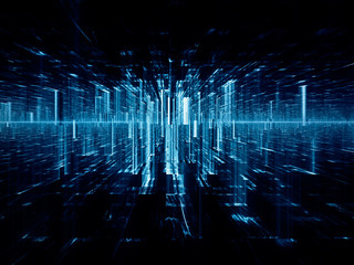 Aufkleber - abstract background element. fractal graphics series. perspective composition glitch effect. informa