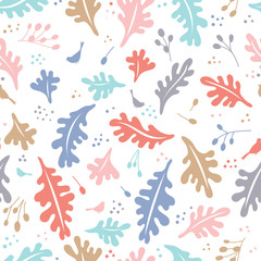 Aufkleber - Colorful vector floral pattern with leaves
