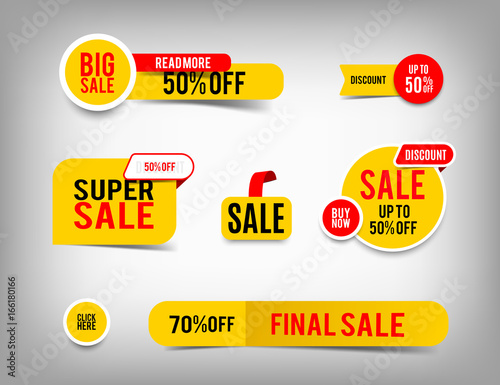 Sale Banner Set Discount Tag Collection Special Offer Modern