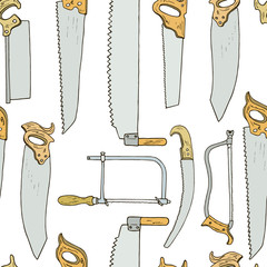 Wall Mural - Hand drawn handsaws pattern