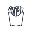 Fast food french fries line icon