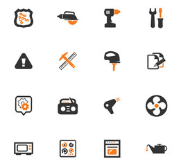 Electronics repair icons set