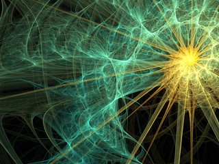 Aufkleber - Abstract multicolored fractal pattern. Computer generated graphics.
