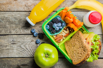 Wall Mural - Healthy school lunch box