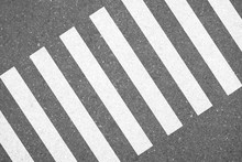 Zebra Crosswalk On The Road For Safety Crossing
