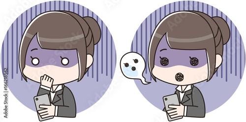 スマートフォン スマホ 女性 リクルートスーツ 唖然 呆然 青ざめる Adobe Stock でこのストックベクターを購入して 類似のベクターをさらに検索 Adobe Stock