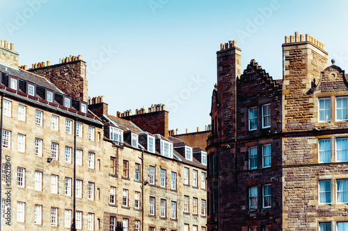 Plakat zabytkowy budynek miasta w Edynburgu w Szkocji