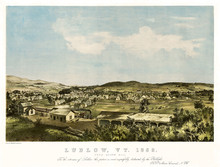 Ludlow, Vermont, Old  Bird-eye View Of . Created By N.H. Concord, Publ. H.P. Moore, Endicott & Co., New York, 1859