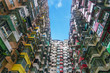 Colorful crowded flat in hong kong china