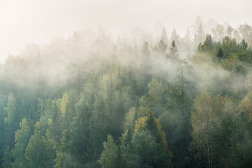 Obraz na płótnie świt wzgórze krajobraz rosja jesień