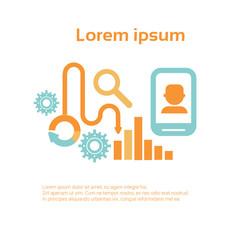 Poster - business economic infographics set statistic data analysis with copy space banner flat vector illust