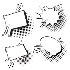 Poster - chat bubble icon set pop art style social media communication flat vector illustration