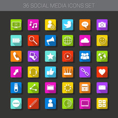 Poster - buttons set of icons application interface logo collection flat vector illustration