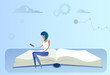 © mast3r - Business Woman Sitting At Open Book Reading Education Concept Flat Vector Illustration