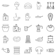 Wall Mural - Jam icons set, outline style