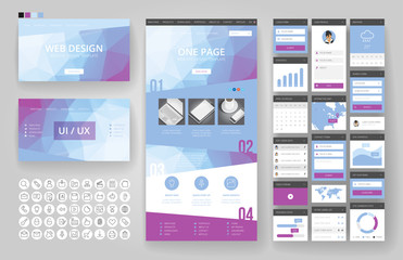 website design template and interface elements