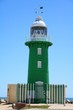 Green South Mole Lighthouse in Fremantle, Western Australia