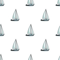 Poster - Sailboat for sailing.Boat to compete in sailing.Ship and water transport single icon in cartoon style vector symbol stock illustration.