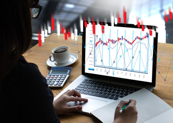 Poster - Financial forex Stock market, financial, business Candle stick graph chart