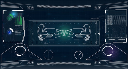 Aufkleber - futuristic user interface for gyroscooter. abstract virtual graphic touch user interface. hud. hi-te