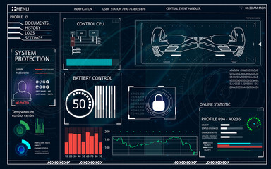 Aufkleber - futuristic user interface for gyroscooter. abstract virtual graphic touch user interface. hud. hi-te