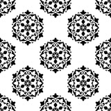 Fototapeta Kuchnia - Black seamless pattern with snowflake shaped ornaments