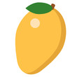 Mango fresh juicy tropical fruit icon, vector illustration flat style design isolated on white. Colorful graphics