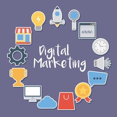 Wall Mural - digital marketing design