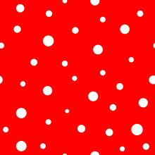 Polka Dot White On Red Background