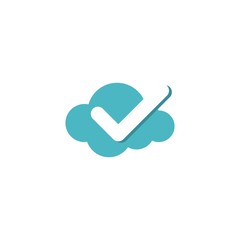 cloud check mark icon vector logo