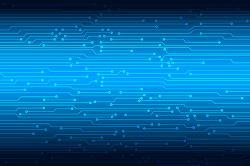 Poster - Hi Technology Blue Abstract Circuit Board Pattern Vector Background