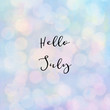 © giftography - Hello July text with bokeh light