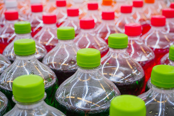 Wall Mural - soft drinks in bottles