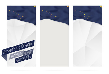 Wall Mural - Design of banners, flyers, brochures with Alaska State Flag.